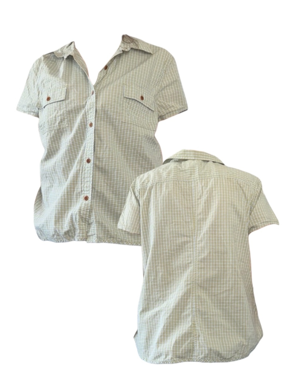 Eddie Bauer Plaid Short Sleeve Button Down Shirt